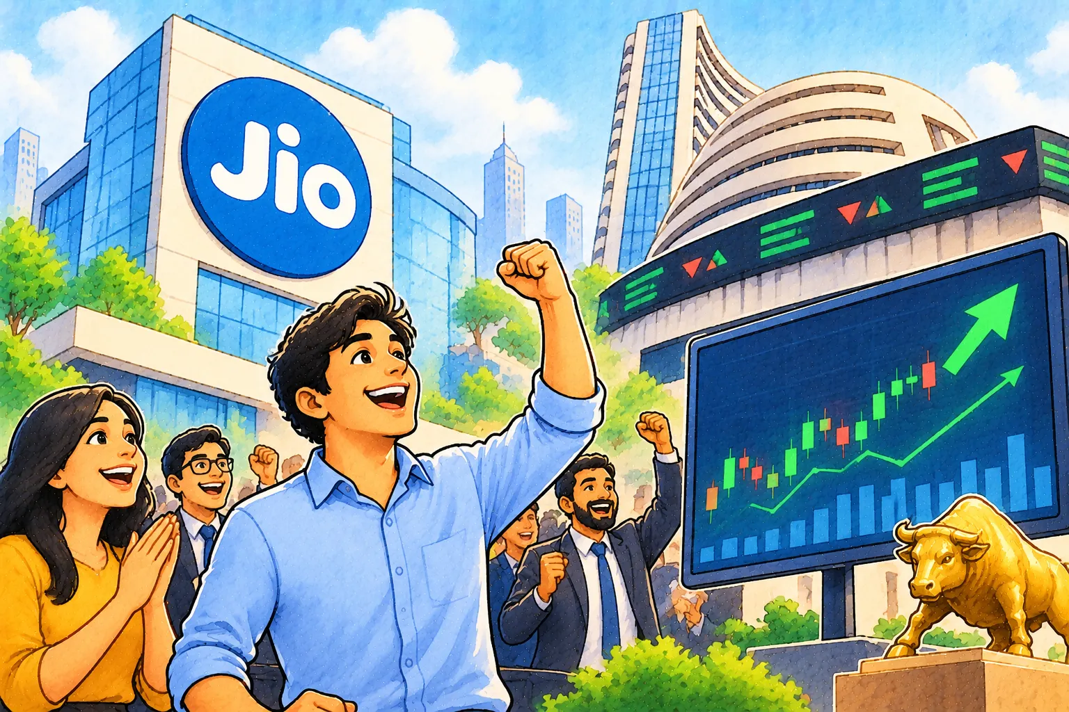 Jio Platforms Lists at ₹1,358, a 21.36% Premium to the ₹1,119 Issue Price, in NSE and BSE Debut