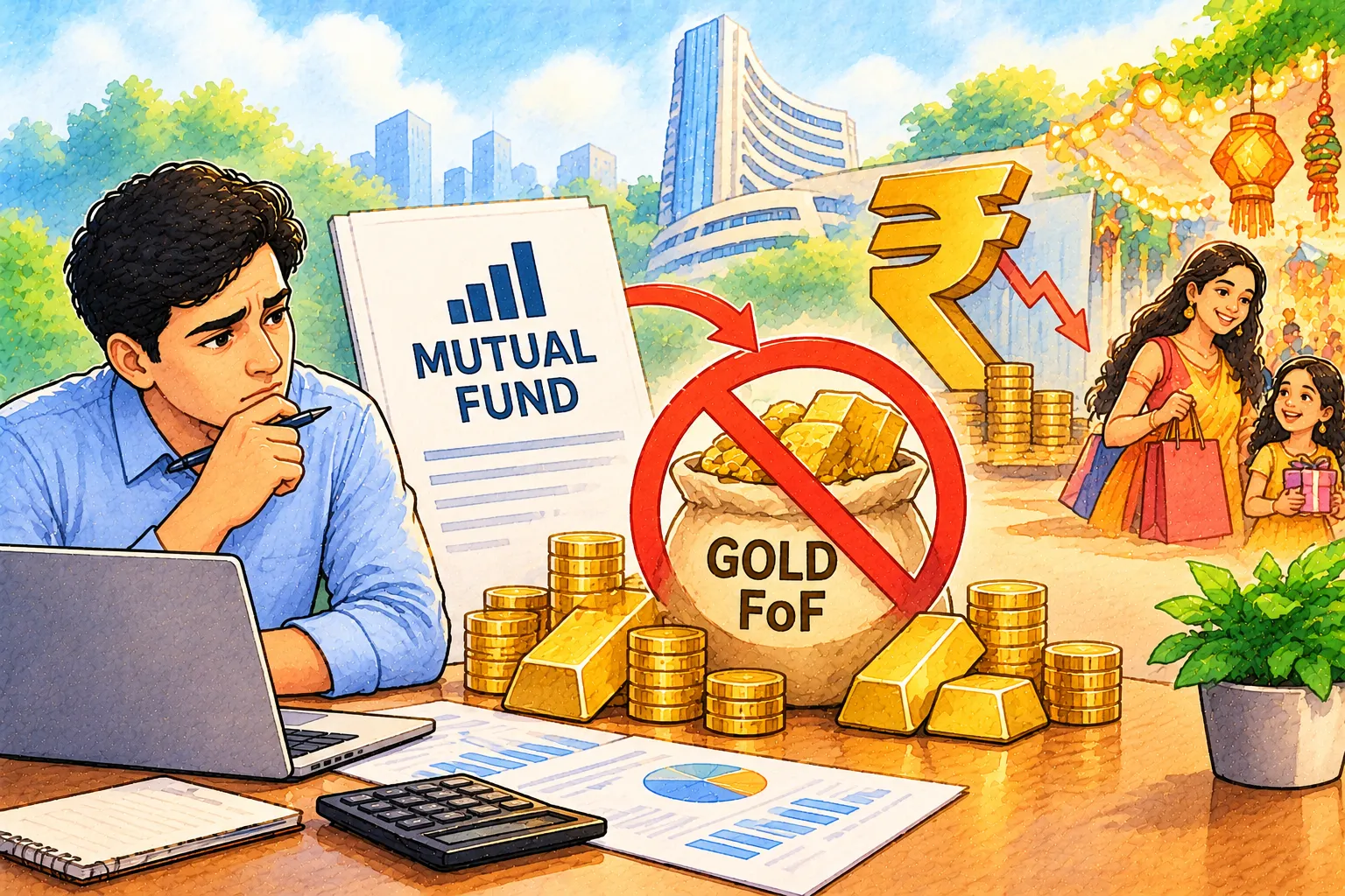 Mutual Funds Halt Fresh Money Into Gold FoFs From Oct 16 as Rupee Pressure and Festive Demand Build