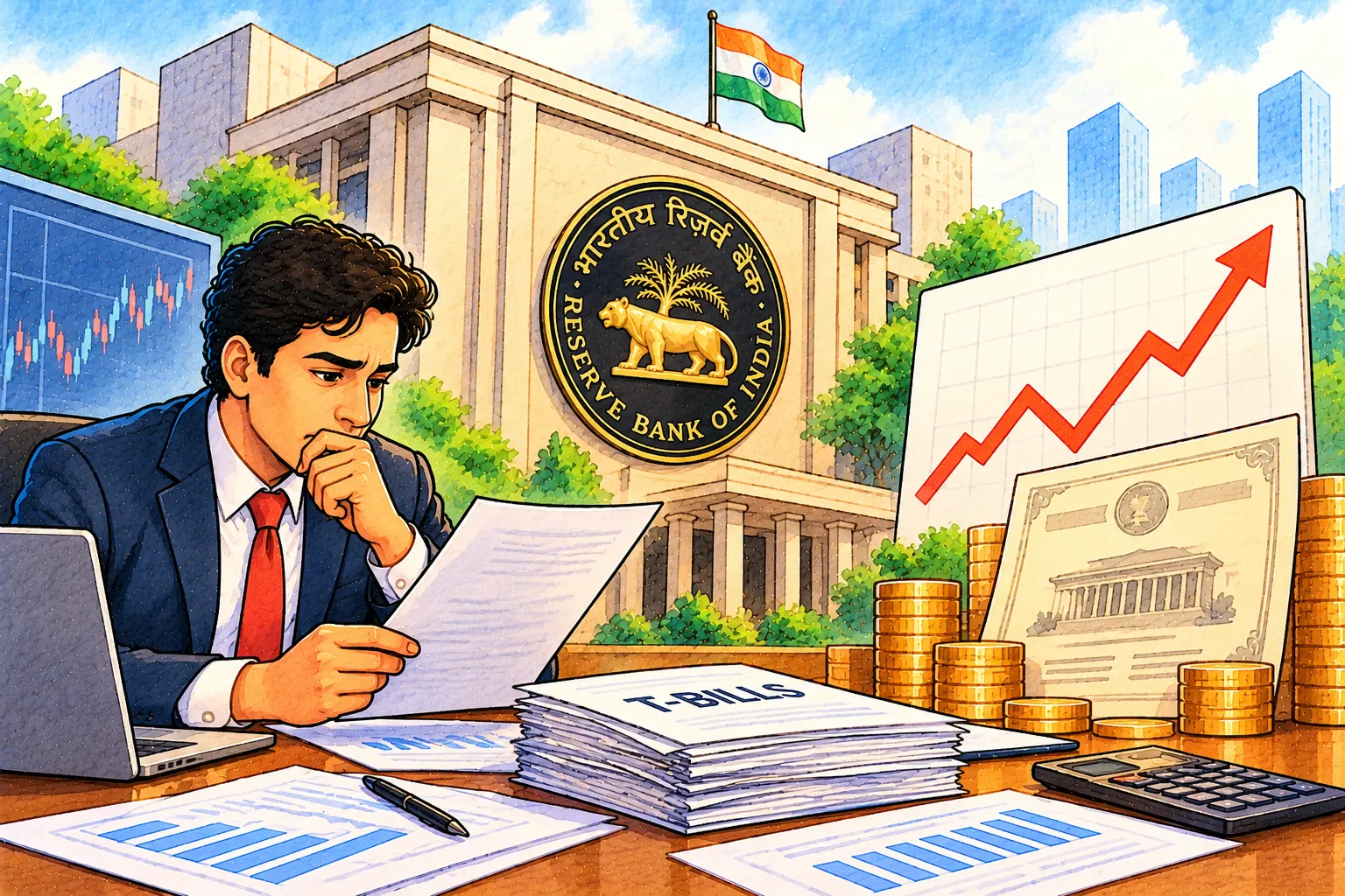 RBI Rejects All T-Bill Bids as 10-Year Yield Hits 7.44%