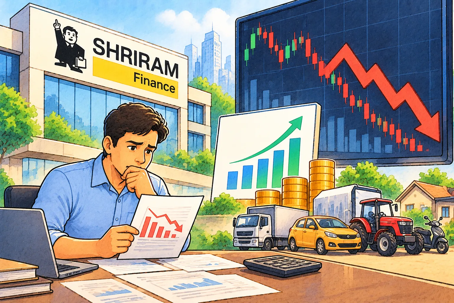 Shriram Finance Hits 11-Month Low After FY27 AUM Growth Guidance Cut to 15 to 17% Despite 59% Profit Jump